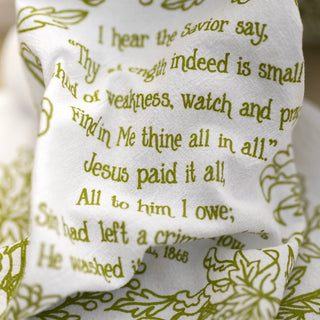 Jesus Paid It All Hymn Tea Towel — 24" x 20"