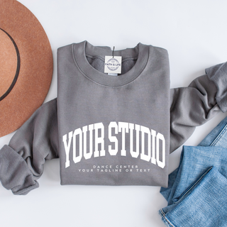 Custom Varsity Arched Mascot Team Sweatshirt
