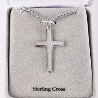 Necklace Cross - Sterling Silver - 24"