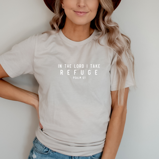 In the Lord I Take Refuge Psalm 61 Bella Canvas - Front and Back Design - March 2026 Collection