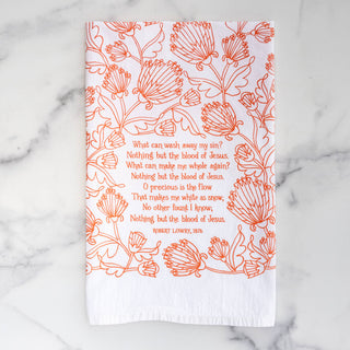 Nothing But the Blood Hymn Tea Towel — 24"x20"