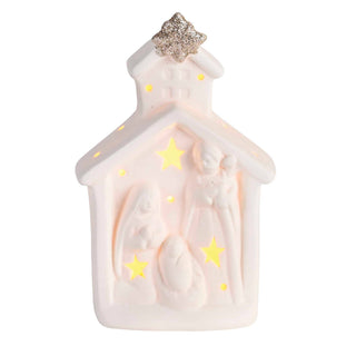 Nativity LED Light Up Church Porcelain