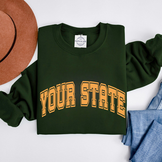 Custom Varsity Arched Mascot Team Sweatshirt