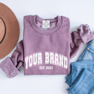 Custom Varsity Arched Mascot Team Sweatshirt