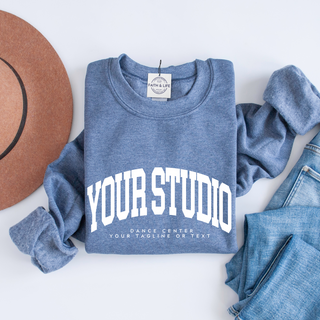 Custom Varsity Arched Mascot Team Sweatshirt