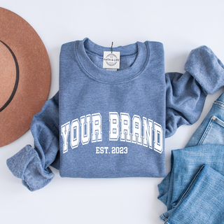 Custom Varsity Arched Mascot Team Sweatshirt