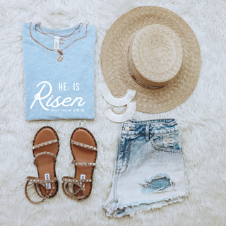 He Is Risen Matthew 28:6 Soft Christian Easter T-Shirt