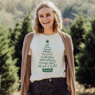 Names Of God Christmas Tree Christian Christmas Tee Shirt