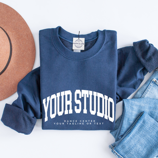 Custom Varsity Arched Mascot Team Sweatshirt