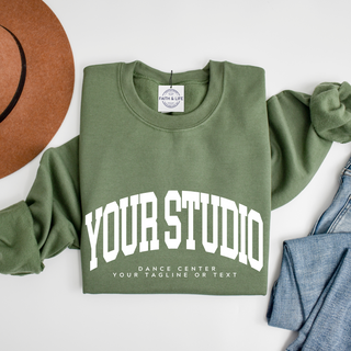 Custom Varsity Arched Mascot Team Sweatshirt