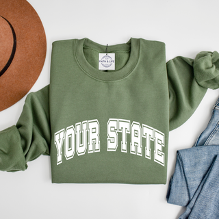 Custom Varsity Arched Mascot Team Sweatshirt