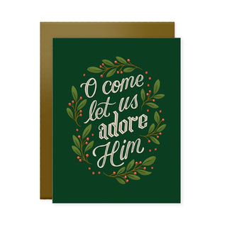 O Come Let Us Adore Him Christmas Card