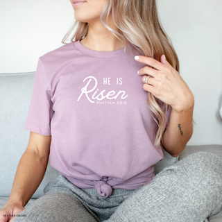 He Is Risen Matthew 28:6 Soft Christian Easter T-Shirt