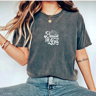 Praise The Lord Bright Colors Christian Crewneck T-Shirt Apparel