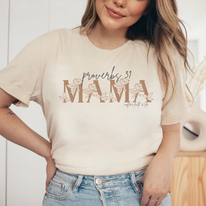 Proverbs 31 Mama Floral Women's Christian Graphic T-Shirt
