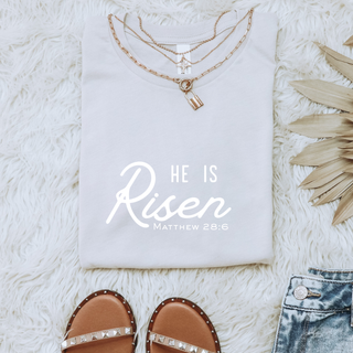He Is Risen Matthew 28:6 Soft Christian Easter T-Shirt