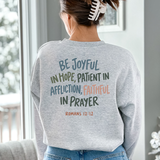 Romans 12:12 October 2026 Sweatshirt of the Month (Front and Back)