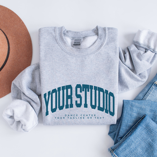 Custom Varsity Arched Mascot Team Sweatshirt