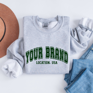 Custom Varsity Arched Mascot Team Sweatshirt