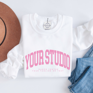 Custom Varsity Arched Mascot Team Sweatshirt