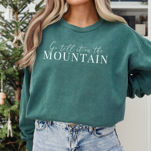 Go Tell It On The Mountain Christian Christmas Crewneck Sweatshirt