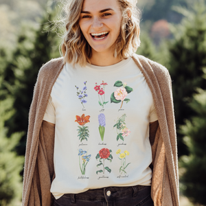 Fruit Of The Spirit Spring Flowers Vintage Wash Tee Shirt in Multiple Color Options