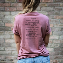 Wonderful Love (Jesus is Calling) Hymn Vintage Wash Tee Shirt Front and Back Design