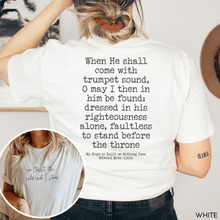 On Christ The Solid Rock I Stand Hymn Vintage Wash Tee Shirt Front and Back Design
