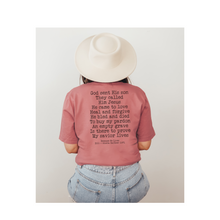 Because He Lives Hymn Vintage Wash Tee Shirt With Front and Back Design
