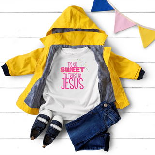 Tis So Sweet To Trust In Jesus Jesus Kids T Shirt - Naptime Faithwear