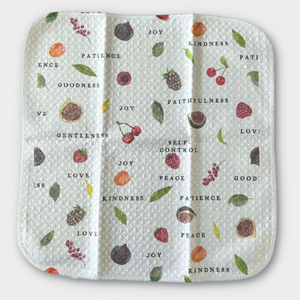 Fruit of the Spirit Christian Microfiber Waffle Weave Kitchen, Cleaning, Dish and Hand Towel 12"x12"