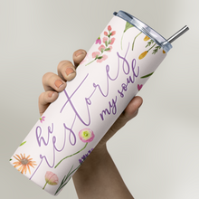 He Restores My Soul Stainless Steel Skinny Tumbler By Naptime