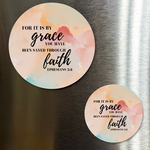 Saved By Grace Watercolor Fridge Magnet