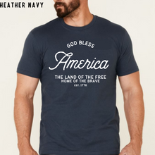 God Bless America Christian Tee Shirt in Multiple Color Options
