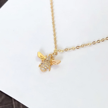 Kind Words Are Like Honey 14k Gold Cubic Zirconia Honey Bee Christian Friendship Necklace