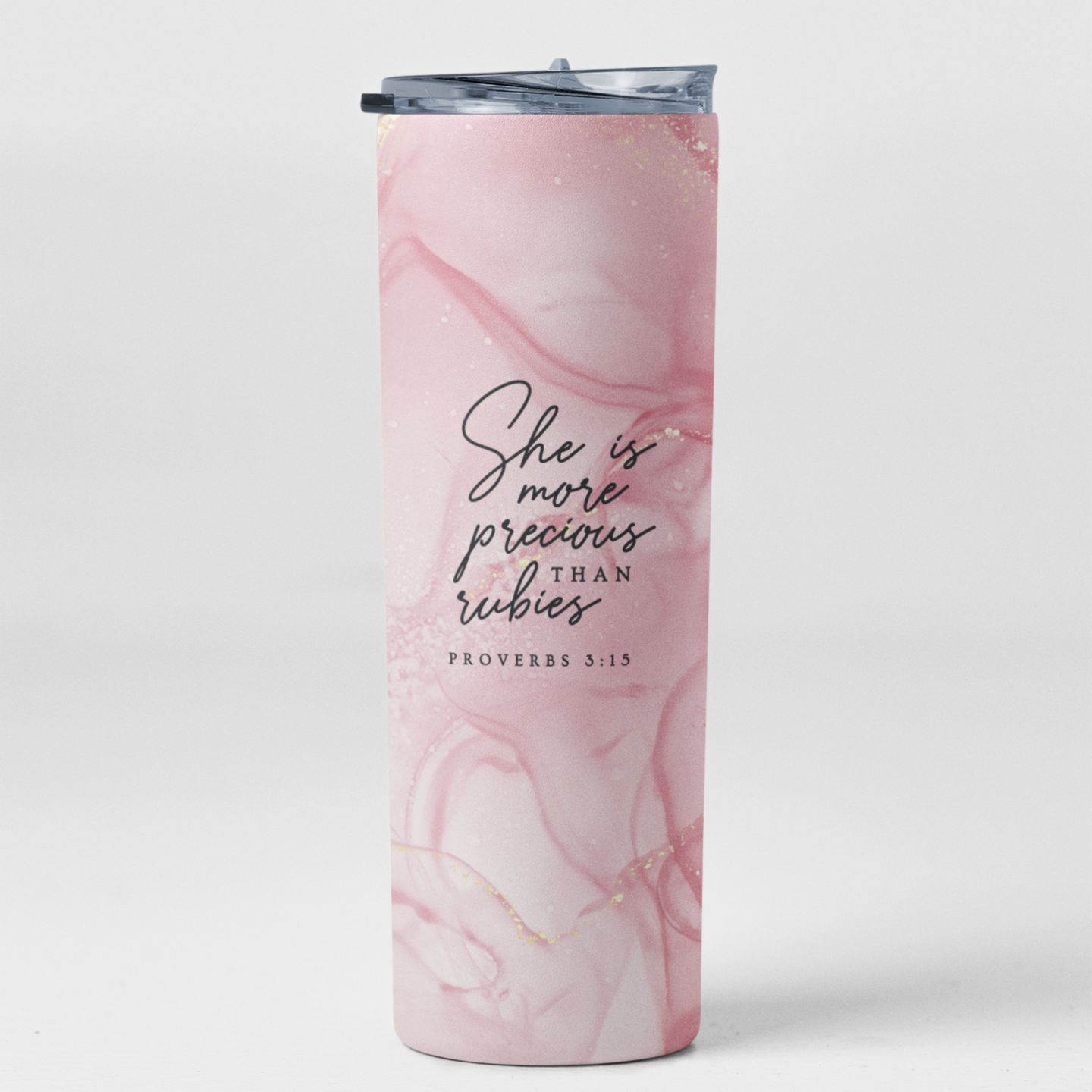 She Is More Precious Than Rubies Bible Verse Christian Stainless Steel Tumbler