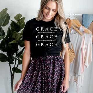 Grace Upon Grace Crew Neck Tee in Neutral/Warm Color Options- Naptime Faithwear