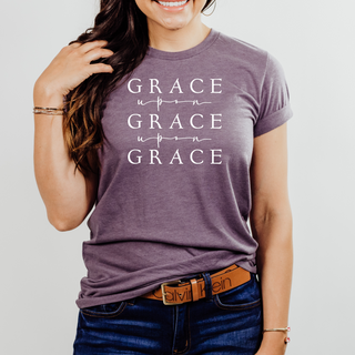 Grace Upon Grace Crew Neck T Shirt in Cool Toned Options- Naptime Faithwear