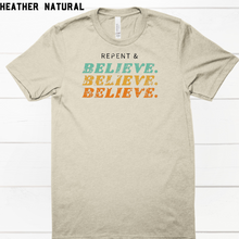 Repent & Believe Vintage Wash Tee Shirt in Multiple Color Options