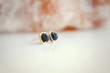 Lava Stone Diffuser Stud Earrings - Wire Wrapped