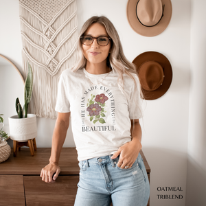 He Has Made Everything Beautiful Vintage Wash Tee Shirt in Multiple Color Options