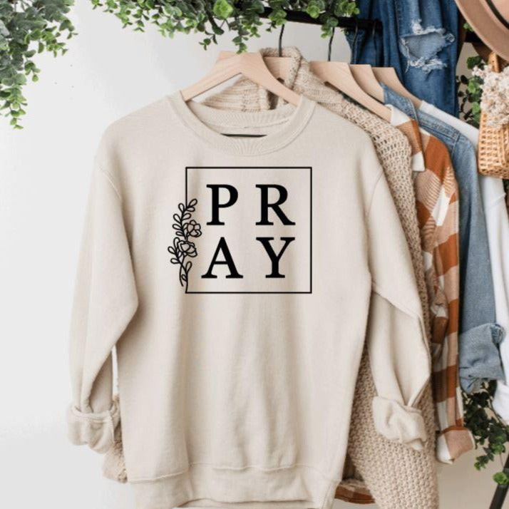 PRAY Super Soft Fleece Crewneck Sweatshirt By Naptime Faithwear