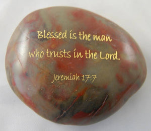 Scripture Stone - Blessed is the man... Jeremiah 17:7