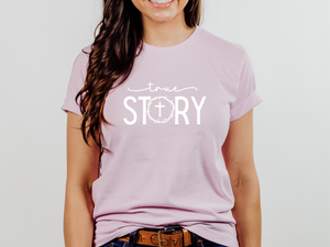 True Story Cross and Crown of Thorns Women's Christian T-shirt