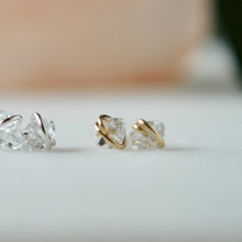 14k Gold Dainty Herkimer Diamond Earrings