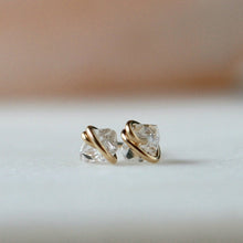 14k Gold Dainty Herkimer Diamond Earrings