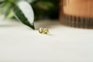 Sterling Silver Peridot Stud Earrings