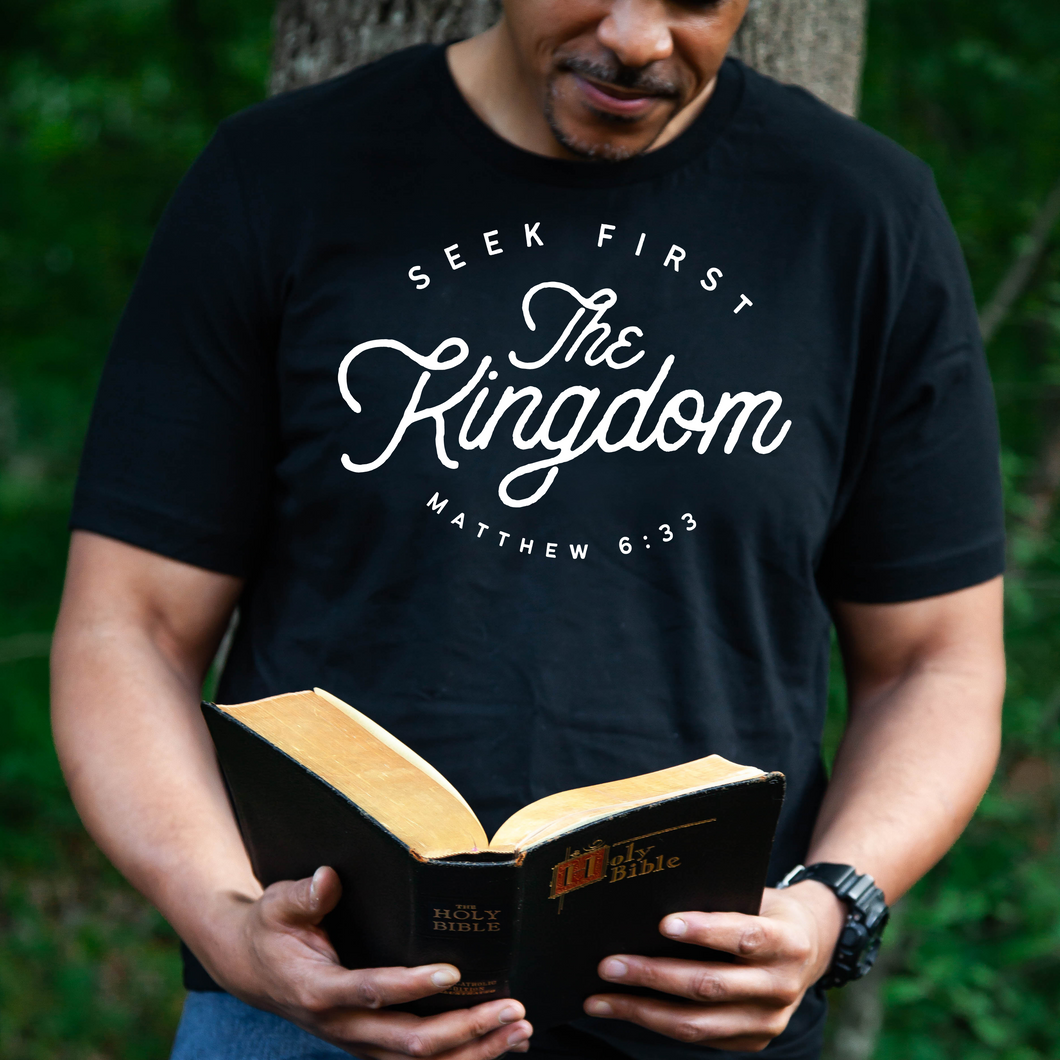 Seek First The Kingdom Christian Tee Shirt in Multiple Color Options